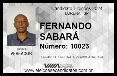 Candidato FERNANDO SABARÁ 2024 - LORENA - Eleições