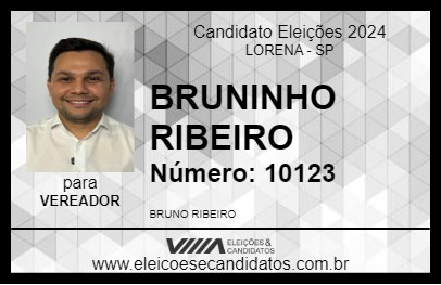 Candidato BRUNINHO RIBEIRO 2024 - LORENA - Eleições