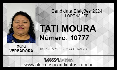 Candidato TATI MOURA 2024 - LORENA - Eleições