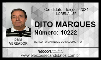 Candidato DITO MARQUES 2024 - LORENA - Eleições