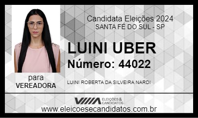 Candidato LUINI UBER 2024 - SANTA FÉ DO SUL - Eleições