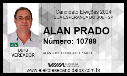 Candidato ALAN PRADO 2024 - BOA ESPERANÇA DO SUL - Eleições