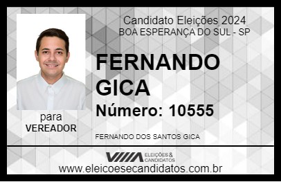 Candidato FERNANDO GICA 2024 - BOA ESPERANÇA DO SUL - Eleições