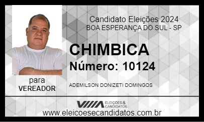 Candidato CHIMBICA 2024 - BOA ESPERANÇA DO SUL - Eleições