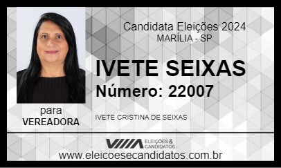 Candidato IVETE SEIXAS 2024 - MARÍLIA - Eleições