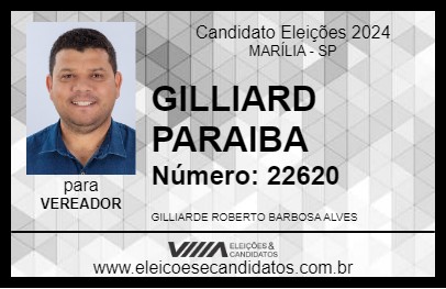 Candidato GILLIARD PARAIBA 2024 - MARÍLIA - Eleições