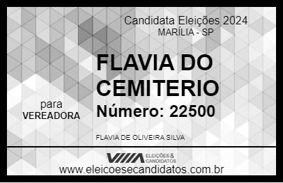 Candidato FLAVIA DO CEMITERIO 2024 - MARÍLIA - Eleições