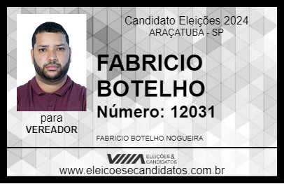 Candidato FABRICIO BOTELHO 2024 - ARAÇATUBA - Eleições