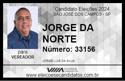 Candidato JORGE DA NORTE 2024 - SÃO JOSÉ DOS CAMPOS - Eleições