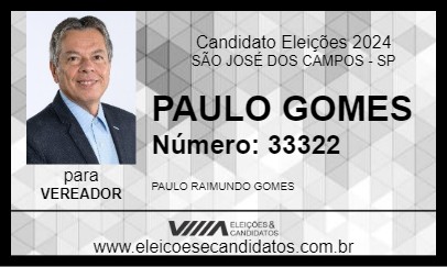 Candidato PAULO GOMES 2024 - SÃO JOSÉ DOS CAMPOS - Eleições