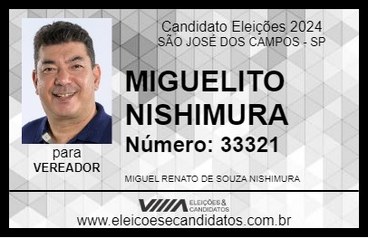 Candidato MIGUELITO NISHIMURA 2024 - SÃO JOSÉ DOS CAMPOS - Eleições