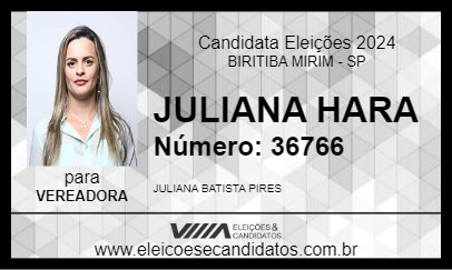 Candidato JULIANA HARA 2024 - BIRITIBA MIRIM - Eleições