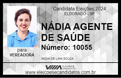 Candidato NÁDIA AGENTE DE SAÚDE 2024 - ELDORADO - Eleições