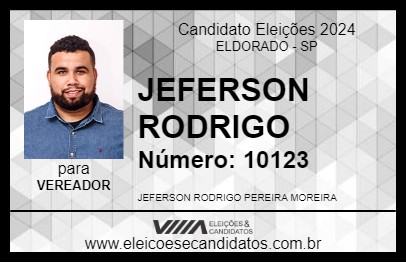 Candidato JEFERSON RODRIGO 2024 - ELDORADO - Eleições