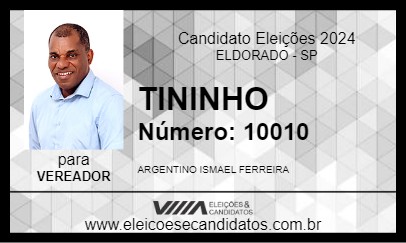 Candidato TININHO 2024 - ELDORADO - Eleições