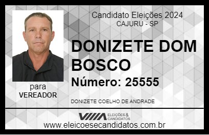 Candidato DONIZETE DOM BOSCO 2024 - CAJURU - Eleições