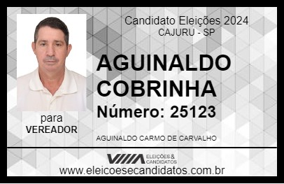 Candidato AGUINALDO COBRINHA 2024 - CAJURU - Eleições