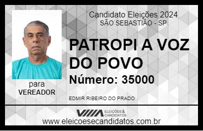 Candidato PATROPI A VOZ DO POVO 2024 - SÃO SEBASTIÃO - Eleições