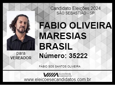 Candidato FABIO OLIVEIRA MARESIAS BRASIL 2024 - SÃO SEBASTIÃO - Eleições