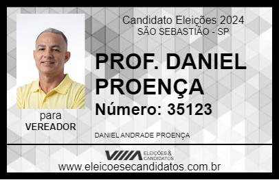 Candidato PROF. DANIEL PROENÇA 2024 - SÃO SEBASTIÃO - Eleições