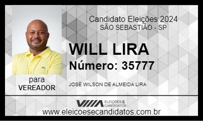 Candidato WILL LIRA 2024 - SÃO SEBASTIÃO - Eleições