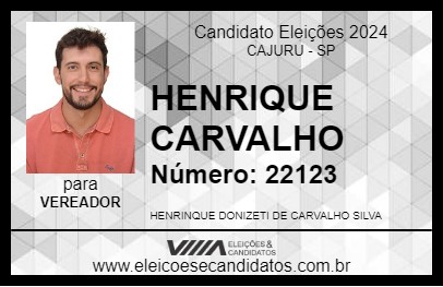 Candidato HENRIQUE CARVALHO 2024 - CAJURU - Eleições