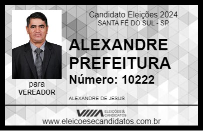 Candidato ALEXANDRE PREFEITURA 2024 - SANTA FÉ DO SUL - Eleições