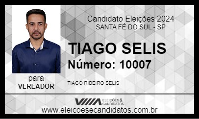 Candidato TIAGO CELES 2024 - SANTA FÉ DO SUL - Eleições