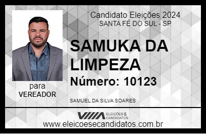 Candidato SAMUKA DA LIMPEZA 2024 - SANTA FÉ DO SUL - Eleições