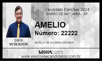 Candidato AMELIO 2024 - BARÃO DE ANTONINA - Eleições