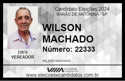 Candidato WILSON MACHADO 2024 - BARÃO DE ANTONINA - Eleições