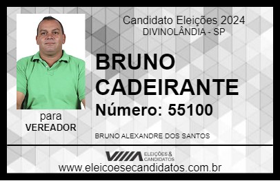 Candidato BRUNO CADEIRANTE 2024 - DIVINOLÂNDIA - Eleições