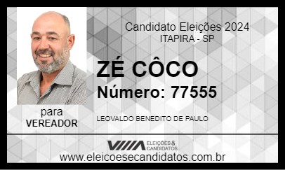 Candidato ZÉ CÔCO 2024 - ITAPIRA - Eleições