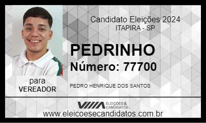 Candidato PEDRINHO 2024 - ITAPIRA - Eleições