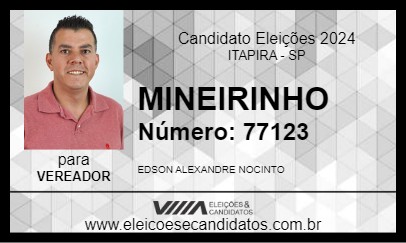 Candidato MINEIRINHO 2024 - ITAPIRA - Eleições