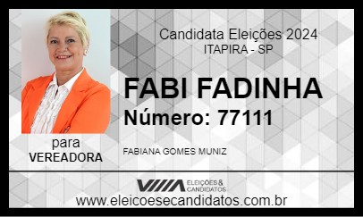 Candidato FABI FADINHA 2024 - ITAPIRA - Eleições