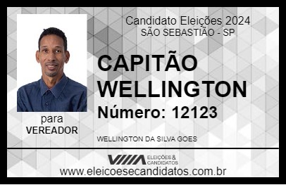 Candidato CAPITÃO WELLINGTON 2024 - SÃO SEBASTIÃO - Eleições