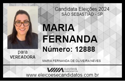 Candidato MARIA FERNANDA 2024 - SÃO SEBASTIÃO - Eleições