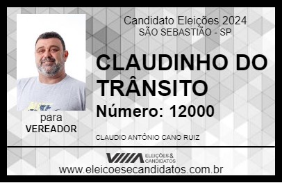 Candidato CLAUDINHO DO TRÂNSITO 2024 - SÃO SEBASTIÃO - Eleições