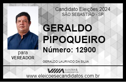 Candidato GERALDO PIPOQUEIRO 2024 - SÃO SEBASTIÃO - Eleições