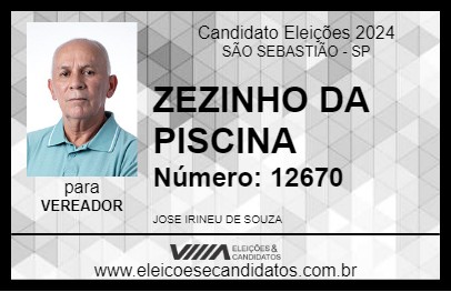 Candidato ZEZINHO DA PISCINA 2024 - SÃO SEBASTIÃO - Eleições