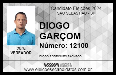 Candidato DIOGO GARÇOM 2024 - SÃO SEBASTIÃO - Eleições