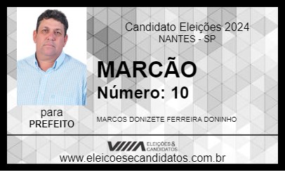 Candidato MARCÃO 2024 - NANTES - Eleições