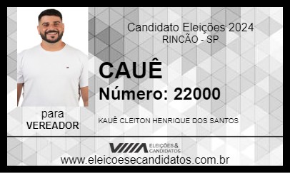 Candidato CAUÊ 2024 - RINCÃO - Eleições