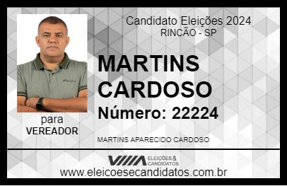 Candidato MARTINS CARDOSO 2024 - RINCÃO - Eleições