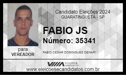 Candidato FABIO JS 2024 - GUARATINGUETÁ - Eleições