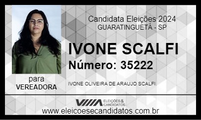 Candidato IVONE SCALFI 2024 - GUARATINGUETÁ - Eleições