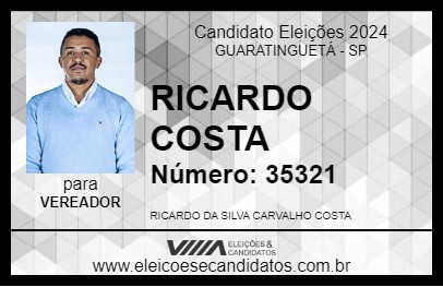 Candidato RICARDO COSTA 2024 - GUARATINGUETÁ - Eleições