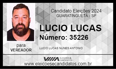 Candidato LUCIO LUCAS 2024 - GUARATINGUETÁ - Eleições