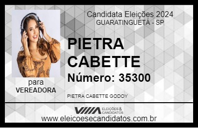 Candidato PIETRA CABETTE 2024 - GUARATINGUETÁ - Eleições